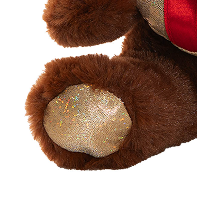Teddy Bear Jimmy w Gift Plush Heart Dark Brown (20cm.ST)