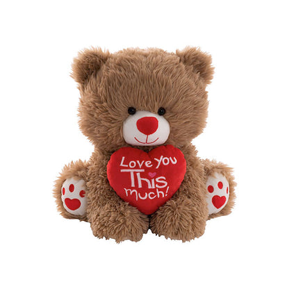 Teddy Bear Dean w Love You This Much Heart Brown (35cmST)