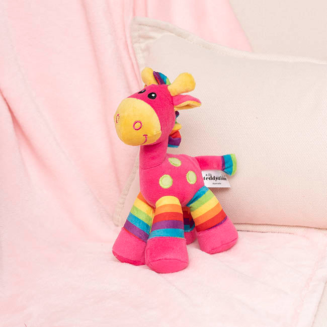 Gerry Giraffe Bright Stripes Hot Pink (20cmST)