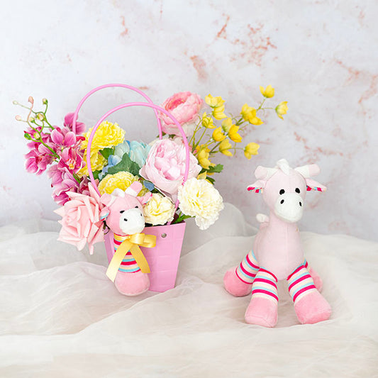 Thomas Giraffe Hand Rattle Pink Multi (15cmHT)