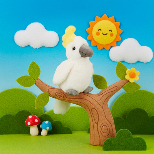 Cockatoo Gabby Plush Soft Toy White (27cm.HT)