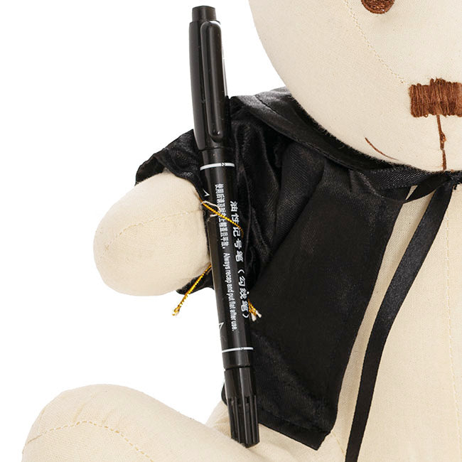 Graduation Signature Calico Teddy Bear w Pen Cream (25cmST)