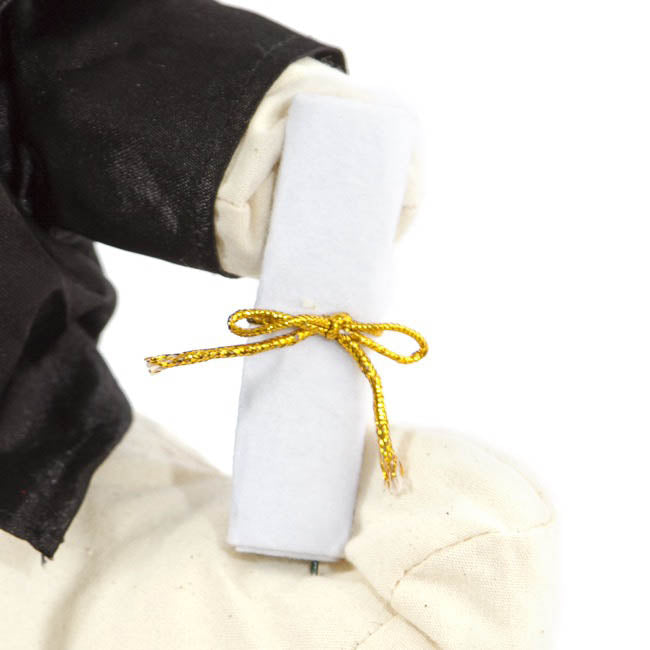 Graduation Signature Calico Teddy Bear w Pen Cream (25cmST)