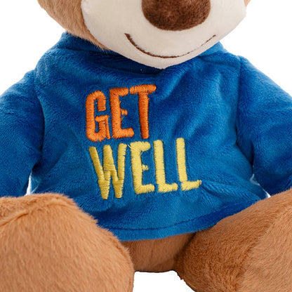Teddy Bear Caleb w Get Well T-Shirt Blue (21cmST)