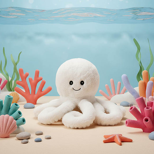 Octopus Sally Plush Soft Toy Cream (25cmST)