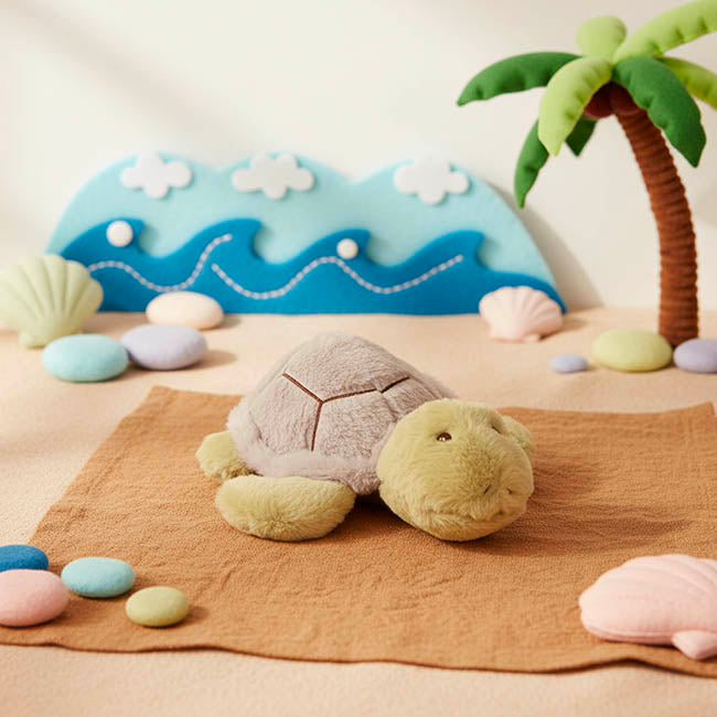 Turtle Merlin Plush Soft Toy Soft Olive Green (26x11cmHT)