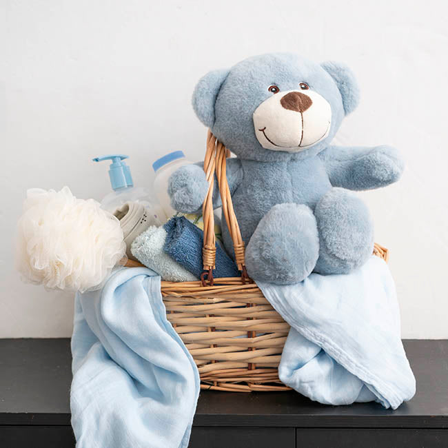 Mr Snuggles Plush Teddy Bear Stone Blue (25cmST)