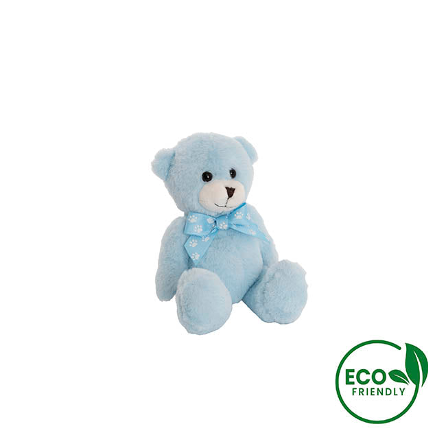 Luca Eco Teddy Bear w Bow Blue (15cm.ST)