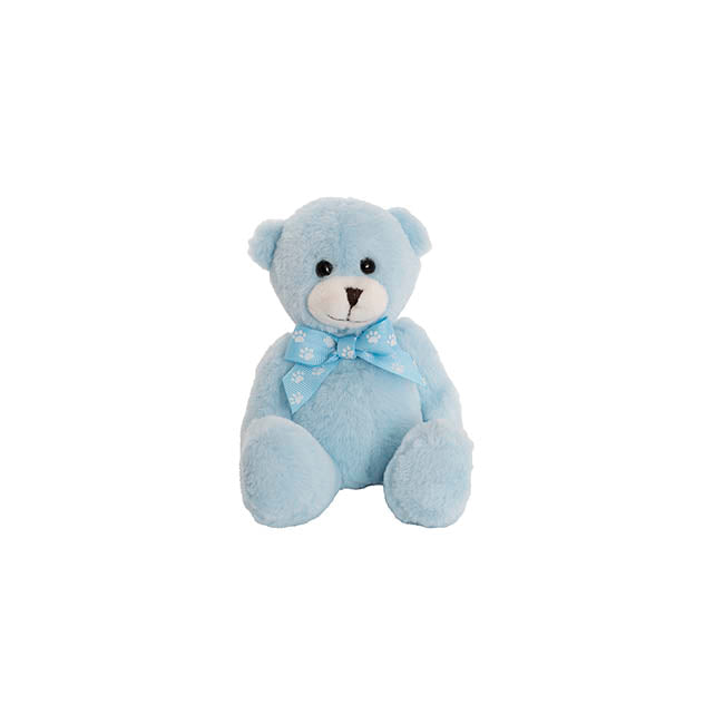 Luca Eco Teddy Bear w Bow Blue (15cm.ST)