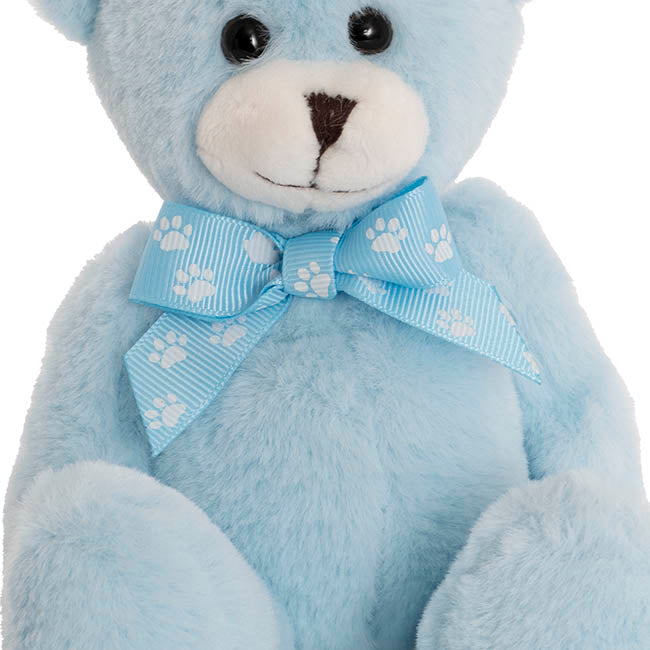 Luca Eco Teddy Bear w Bow Blue (15cm.ST)