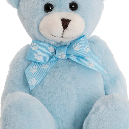 Luca Eco Teddy Bear w Bow Blue (15cm.ST)