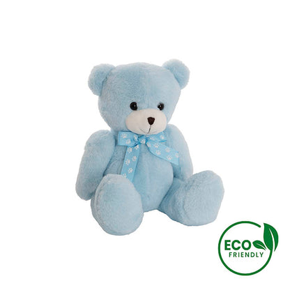 Luca Eco Teddy Bear w Bow Blue (20cm.ST)