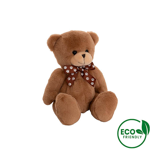 Luca Eco Teddy Bear w Bow Brown (20cm.ST)