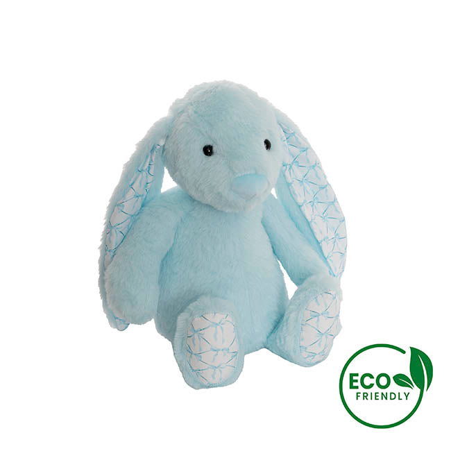 Petals Bunny w Bow Pattern Eco Plush Blue (28cm.ST)