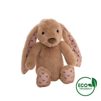Petals Bunny w Bow Pattern Eco Plush Brown (28cm.ST)
