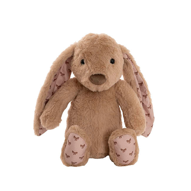 Petals Bunny w Bow Pattern Eco Plush Brown (28cm.ST)