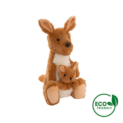 Kangaroo Kipper w Joey Eco Plush Brown (28cm.ST)