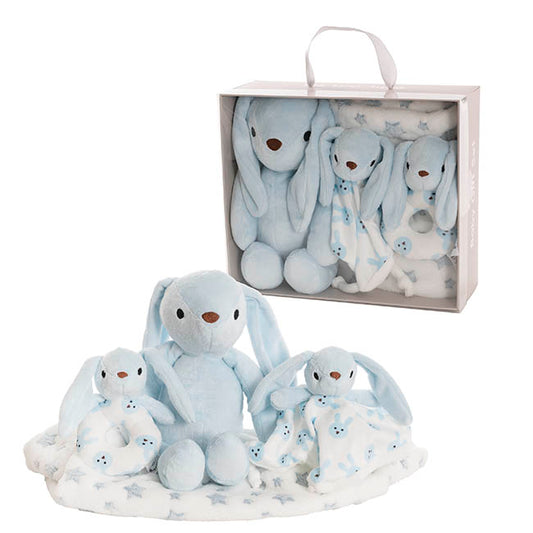 Flopsy Bunny Gift Set Accessories & Blanket Blue (23cmST)