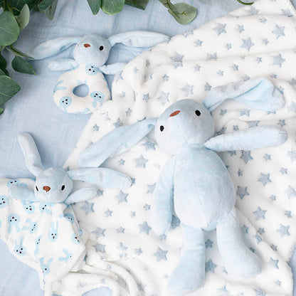 Flopsy Bunny Gift Set Accessories & Blanket Blue (23cmST)