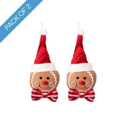 Hanging Gingerbread Man w Hat Pack 2 Brown (9x3x18cmH)