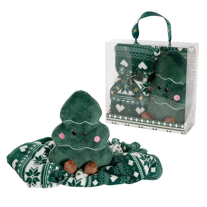 Christmas Tree & Blanket Gift Pack Green (25cmH)