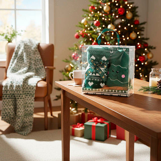 Christmas Tree & Blanket Gift Pack Green (25cmH)