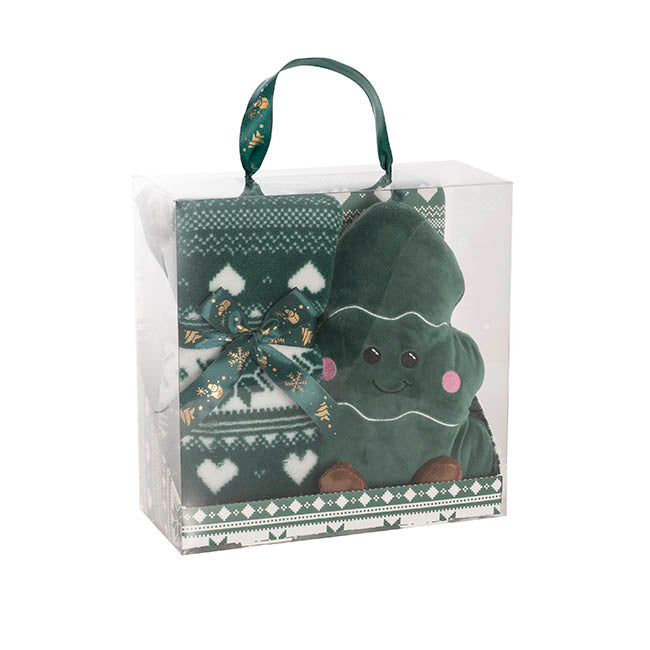 Christmas Tree & Blanket Gift Pack Green (25cmH)