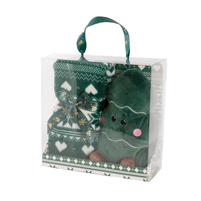Christmas Tree & Blanket Gift Pack Green (25cmH)