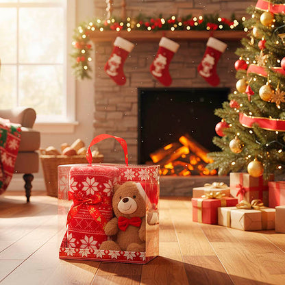 Teddy Bear Brady & Blanket Gift Pack Brown (25cmH)