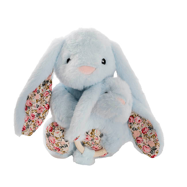 Bunny Flora, Rattle & Blanket Gift Pack Soft Blue (25cmH)