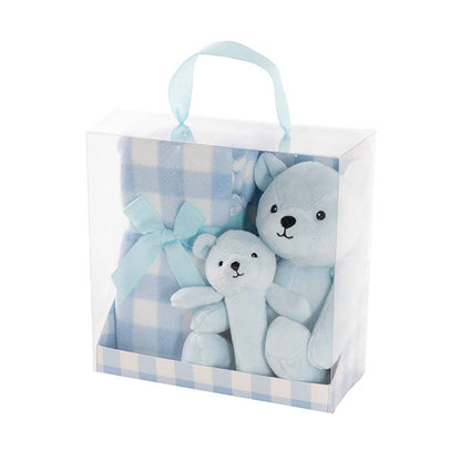 Teddy Bear Brody, BB Stick & Blanket Gift Pack Blue (25cmH)