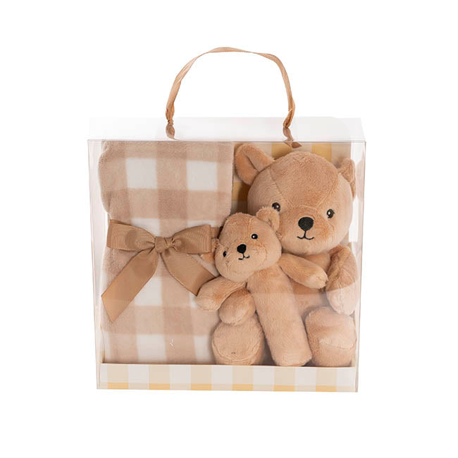 Teddy Bear Brody, BB Stick & Blanket Gift Pack Brown (25cmH)