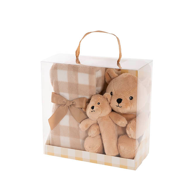 Teddy Bear Brody, BB Stick & Blanket Gift Pack Brown (25cmH)