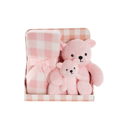 Teddy Bear Brody, BB Stick & Blanket Gift Pack Pink (25cmH)
