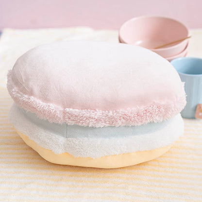 Macaron Cookie Squish Pillow Plush Puff Pink (30cmD)