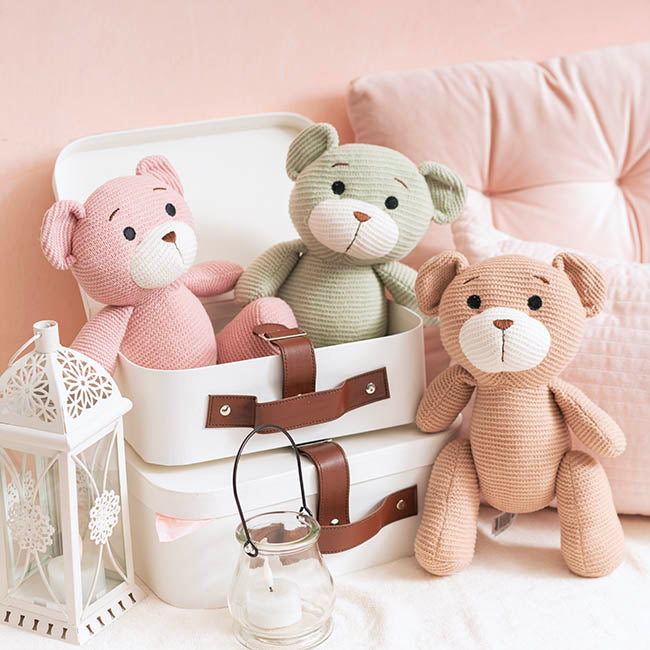 Teddy Bear Chuck Knitted Plush Soft Toy Brown (22cmST)