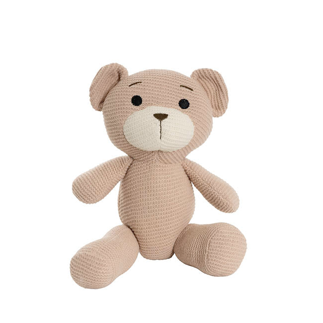Teddy Bear Chuck Knitted Plush Soft Toy Brown (22cmST)