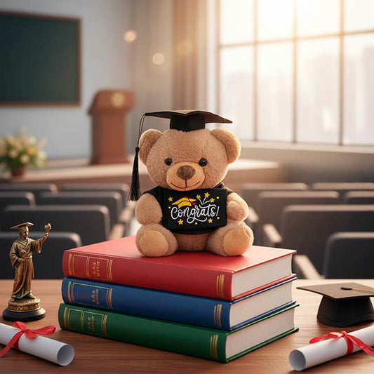 Graduation Teddy Bear Arnold w Congrats Top Brown (15cmST)