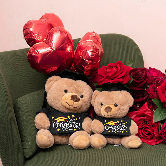 Graduation Teddy Bear Arnold w Congrats Top Brown (20cmST)