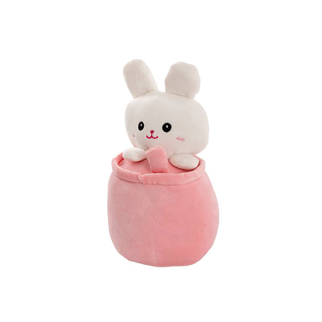 Tumbler Bunny Plush Puff Soft Toy Pink (25cmHT)