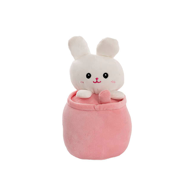 Tumbler Bunny Plush Puff Soft Toy Pink (25cmHT)