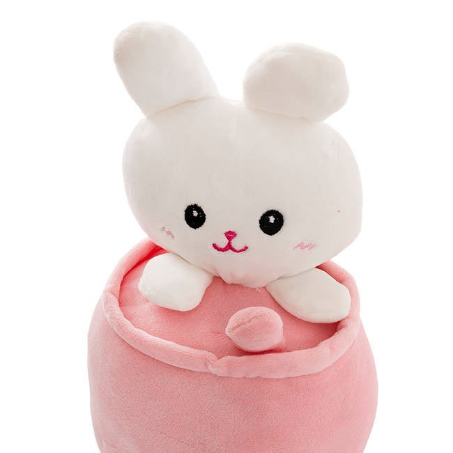 Tumbler Bunny Plush Puff Soft Toy Pink (25cmHT)