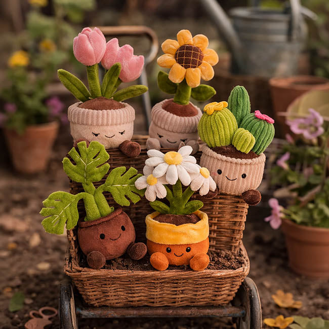 Plush Potted Daisy Soft Toy White (33cmHT)