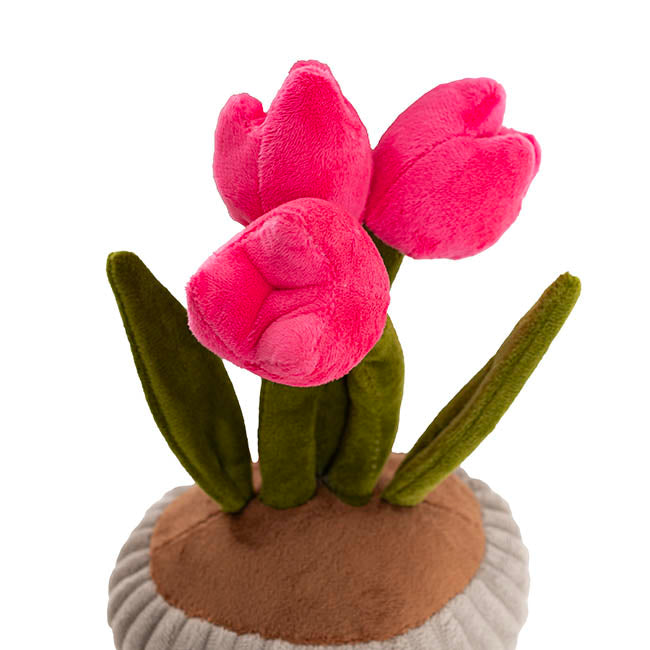 Plush Potted Tulips Soft Toy Hot Pink (25cmHT)
