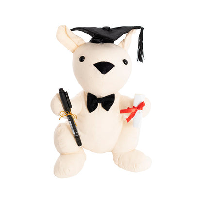 Graduation Signature Calico Kangaroo with Pen (25cmST)