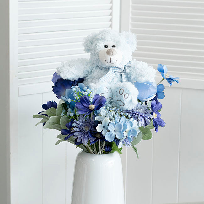 Luke Teddy Bear Baby Blue (20cmH)