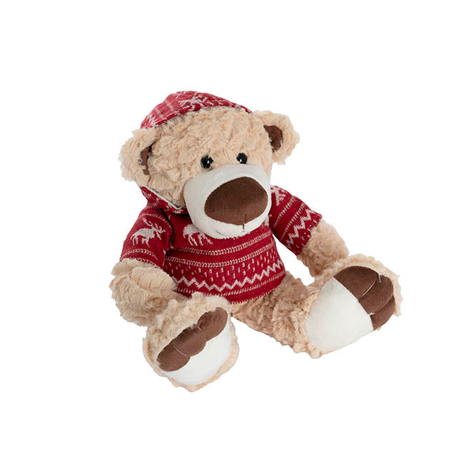Archie the Arctic Bear w Hoodie Brown (25cmH)