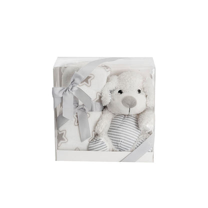 Cosmo Puppy & Blanket Gift Pack White (25x12x25cm)
