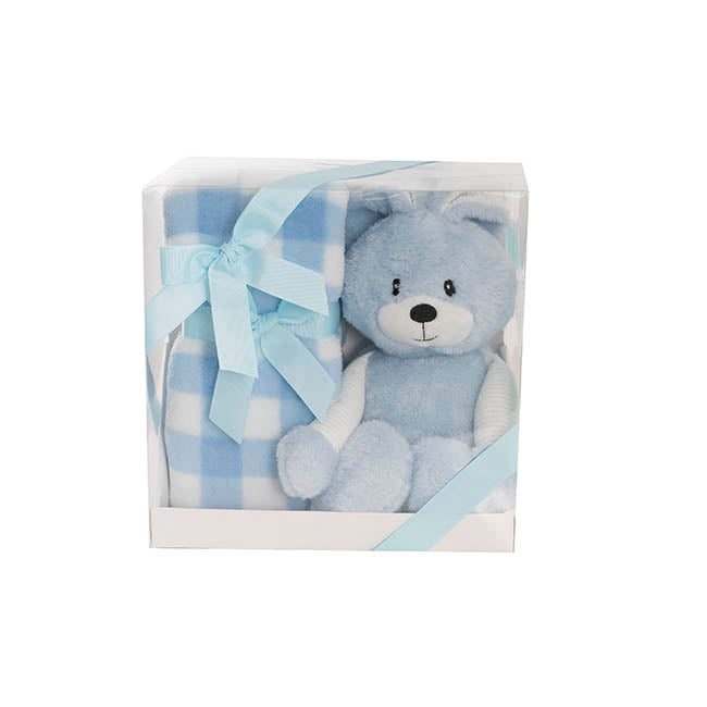 Bunny Flops & Blanket Gift Pack Baby Blue (25x12x25cm)