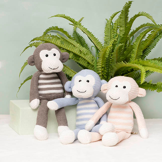 Monkey Louie Plush Soft Toy Baby Blue (40cmHT)